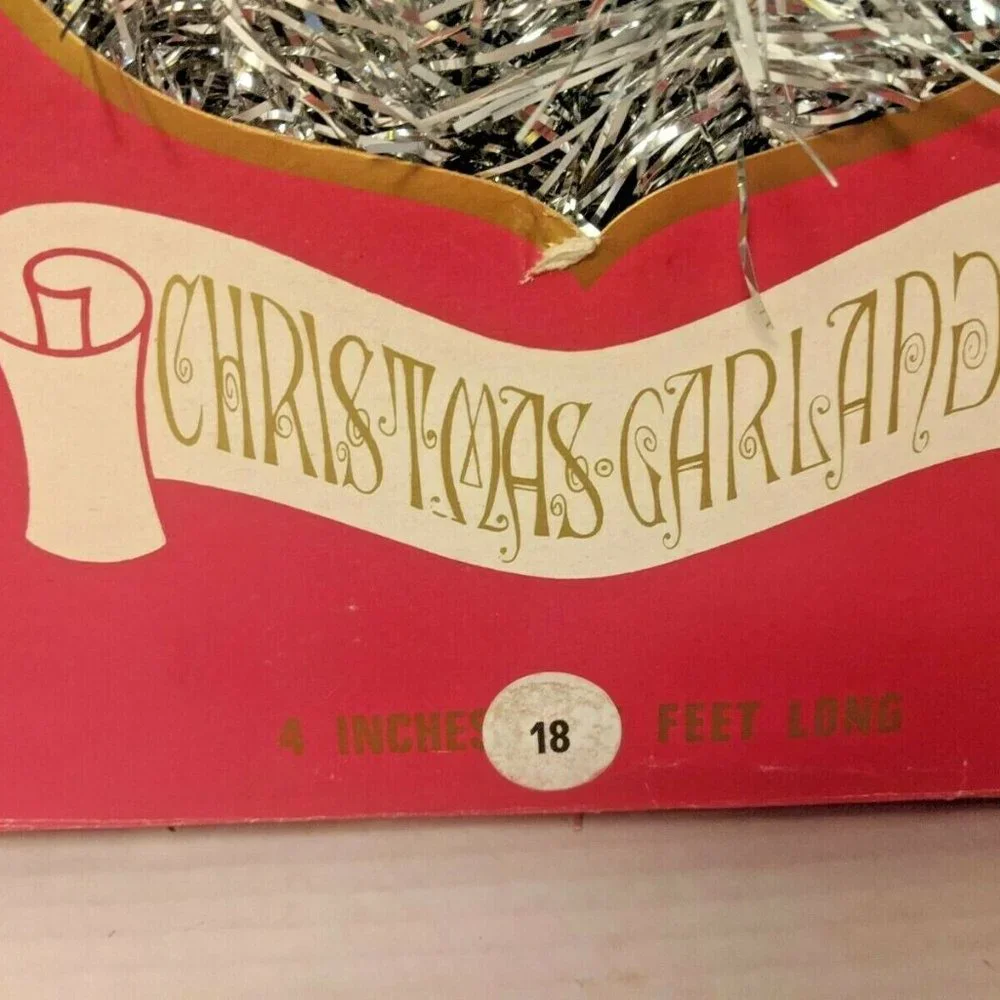Silver Christmas Garland Vintage Mid Century Modern